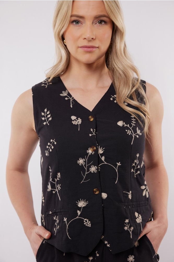 POSTIANO GILET 25ZFXJ10 001 BLACK